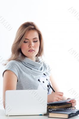 A young girl student