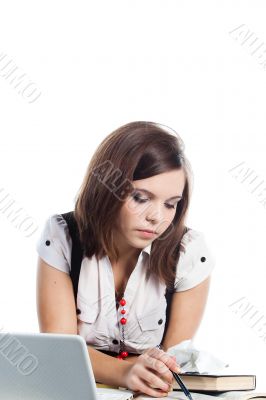 A young girl student