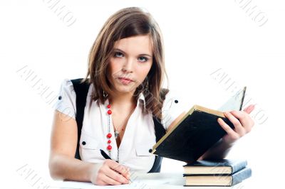 A young girl student