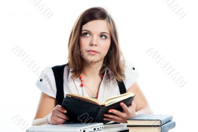 A young girl student