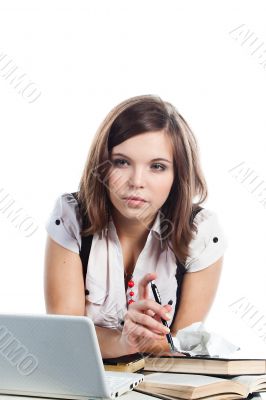 A young girl student