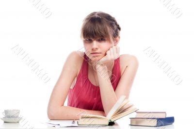 A young girl student