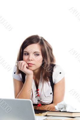 A young girl student
