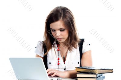 A young girl student