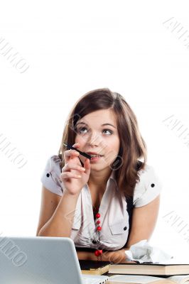 A young girl student