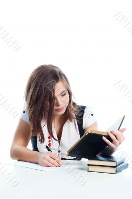 A young girl student