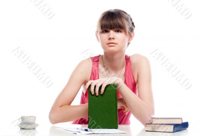 A young girl student