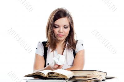 A young girl student