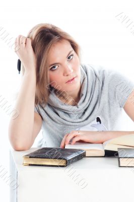 A young girl student