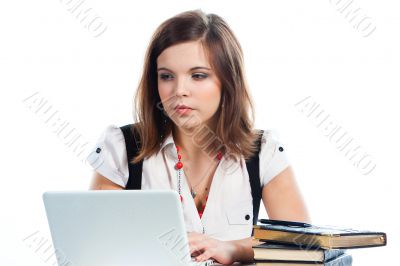 A young girl student
