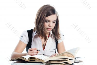 A young girl student