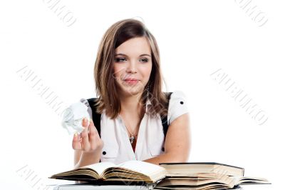 A young girl student