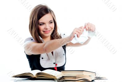 A young girl student