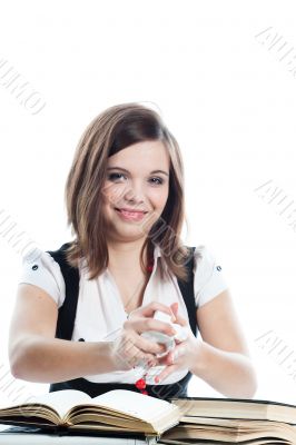 A young girl student