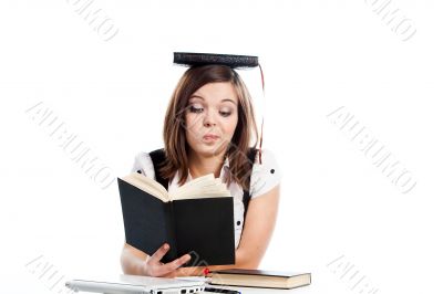 A young girl student