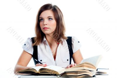 A young girl student