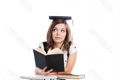A young girl student