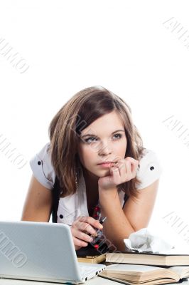 A young girl student