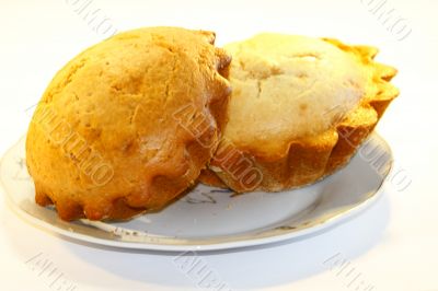 Pies on a white background