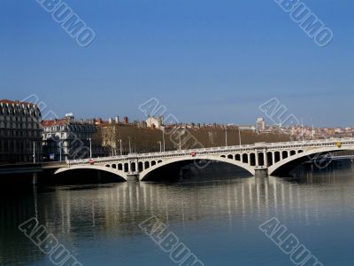 One of the more beautiful bridges on the River Rhone in Lyon