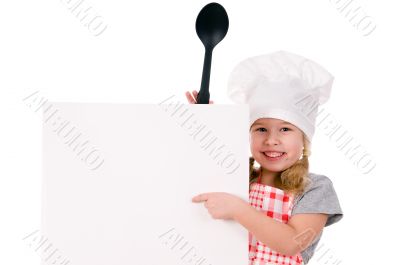 girl in chef`s hat