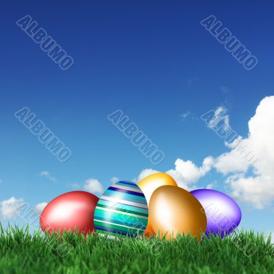 Colorful mix of eggs