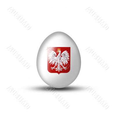 Egg white with a Polish coat of arms