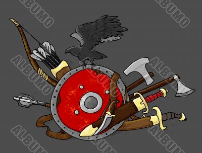 shield medieval hand drawing