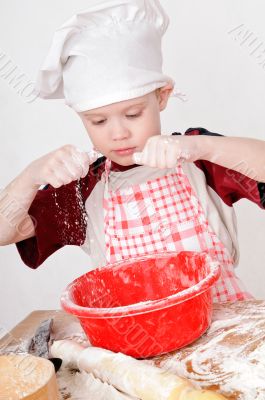 boy with flour