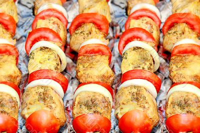 Meat, tomato and onion