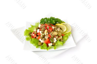 Salad with peppers and capers