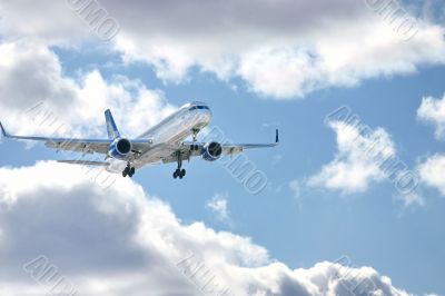 Modern aircraft in the sky