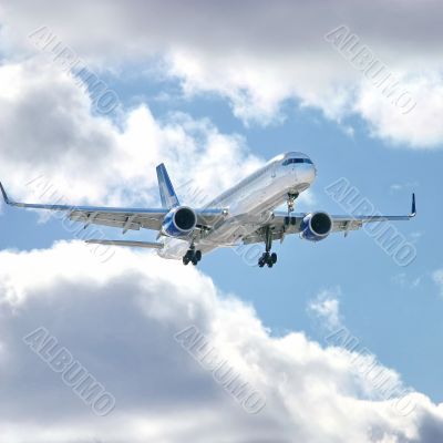 Modern aircraft in the sky