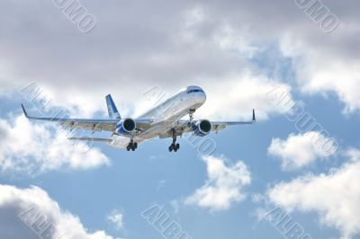 Modern aircraft in the sky