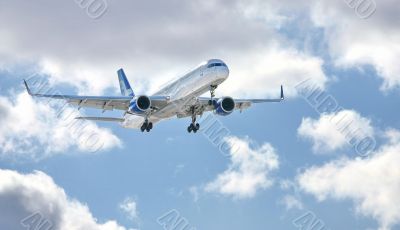 Modern aircraft in the sky