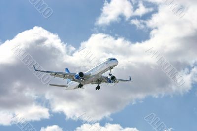 Modern aircraft in the sky
