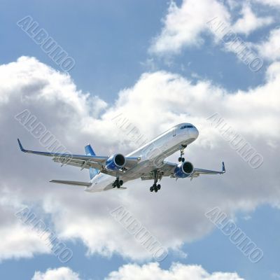 Modern aircraft in the sky