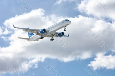 Modern aircraft in the sky