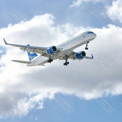 Modern aircraft in the sky