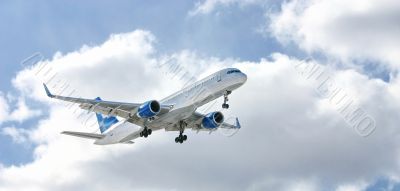 Modern aircraft in the sky