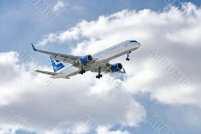 Modern aircraft in the sky
