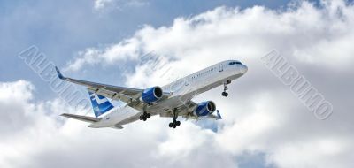 Modern aircraft in the sky