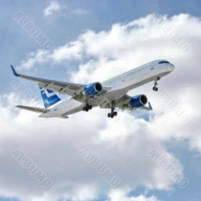 Modern aircraft in the sky