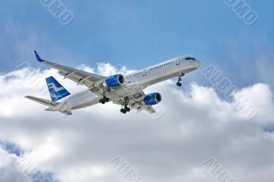 Modern aircraft in the sky