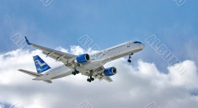 Modern aircraft in the sky