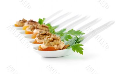 Apricot   stuffed with creamy apricot stuffing with walnuts