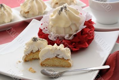 Cookies with zefirnoy  filling in milk glaze
