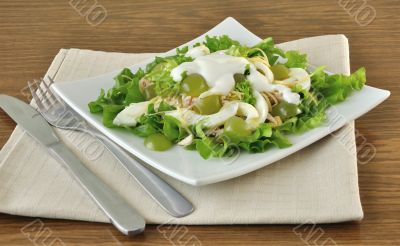 Light salad with yogurt