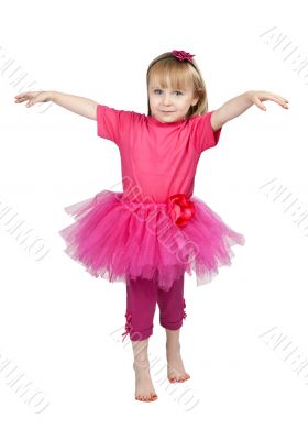 little girl in a pink dress