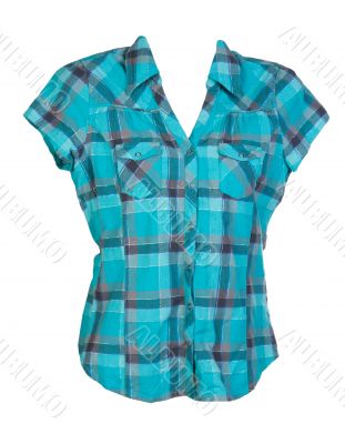 blue checkered shirt